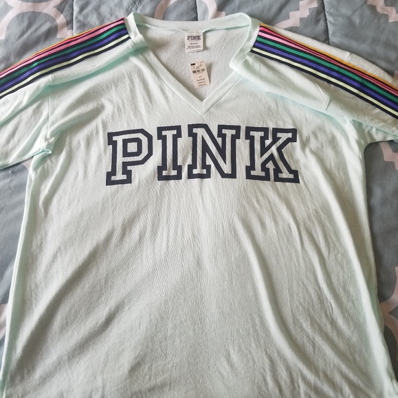 PINK Victoria's Secret Tops - SOLD Victoria's Secret Pink Rainbow Legging Tee